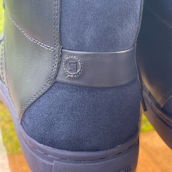 Size 8 • Rare G-Star Raw Footwear • Cadet Hi-Top Blue Suede Leather Sneaker - Picture 12 of 13